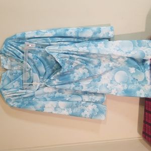 Vintage 2 piece knit set blue floral pattern